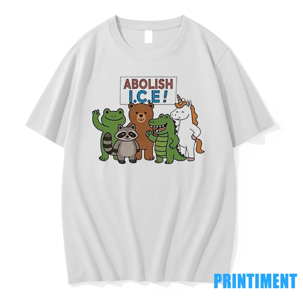 Abolish Ice Frog Unicorn Raccoon Bear Dinosaur Animals Tshirts Sweater