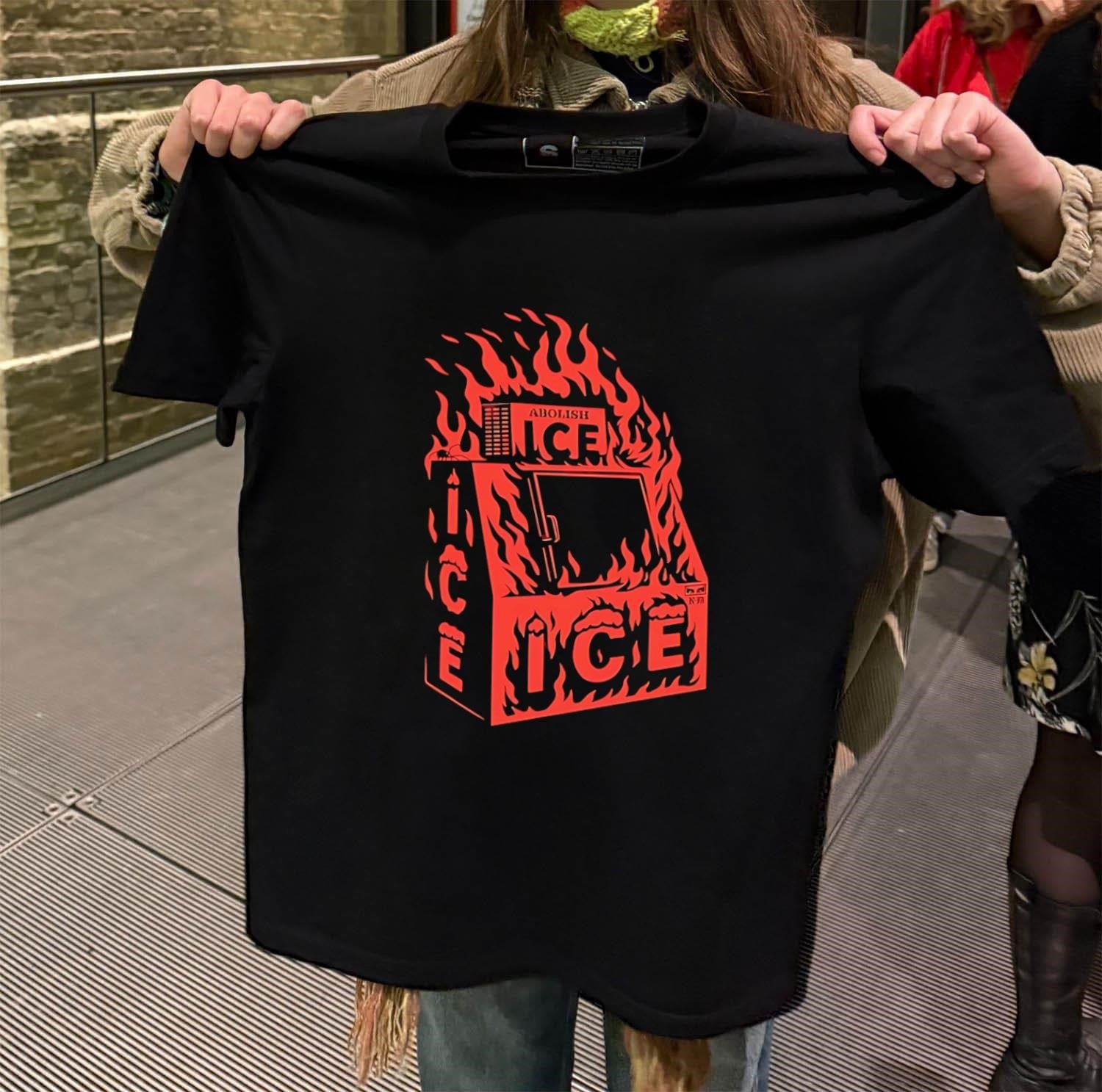 Abolish ICE Immigration Customs Enforcement On Fire Ice Box shirt