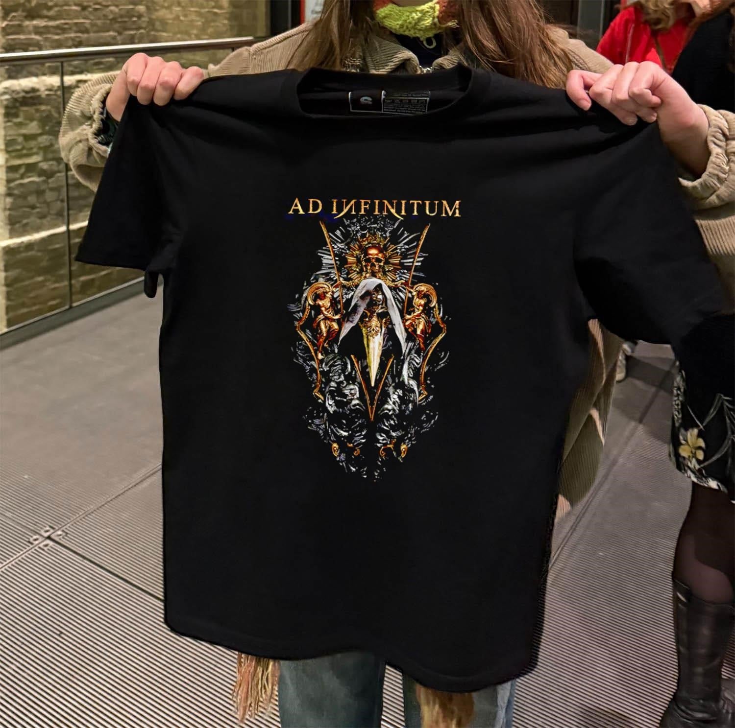 Ad Infinitum Golden Skull Plague Doctor Mask Gothic shirt
