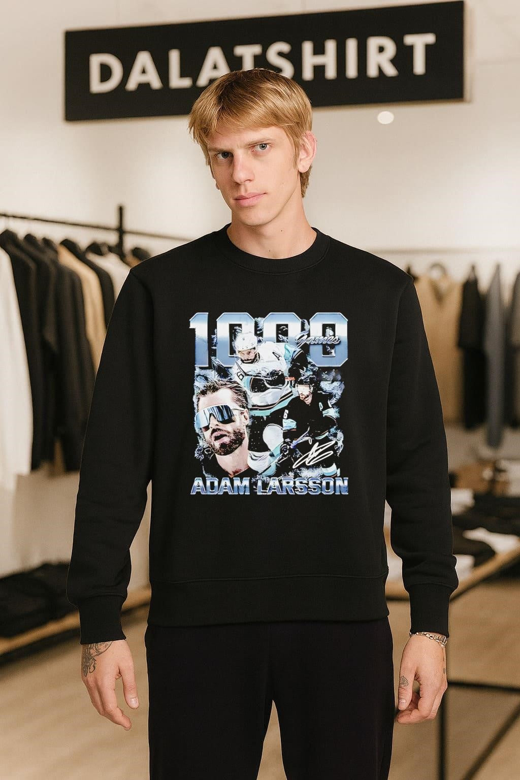 Adam Larsson Seattle 1000 Games F&B Digitally Printed Graphics shirt