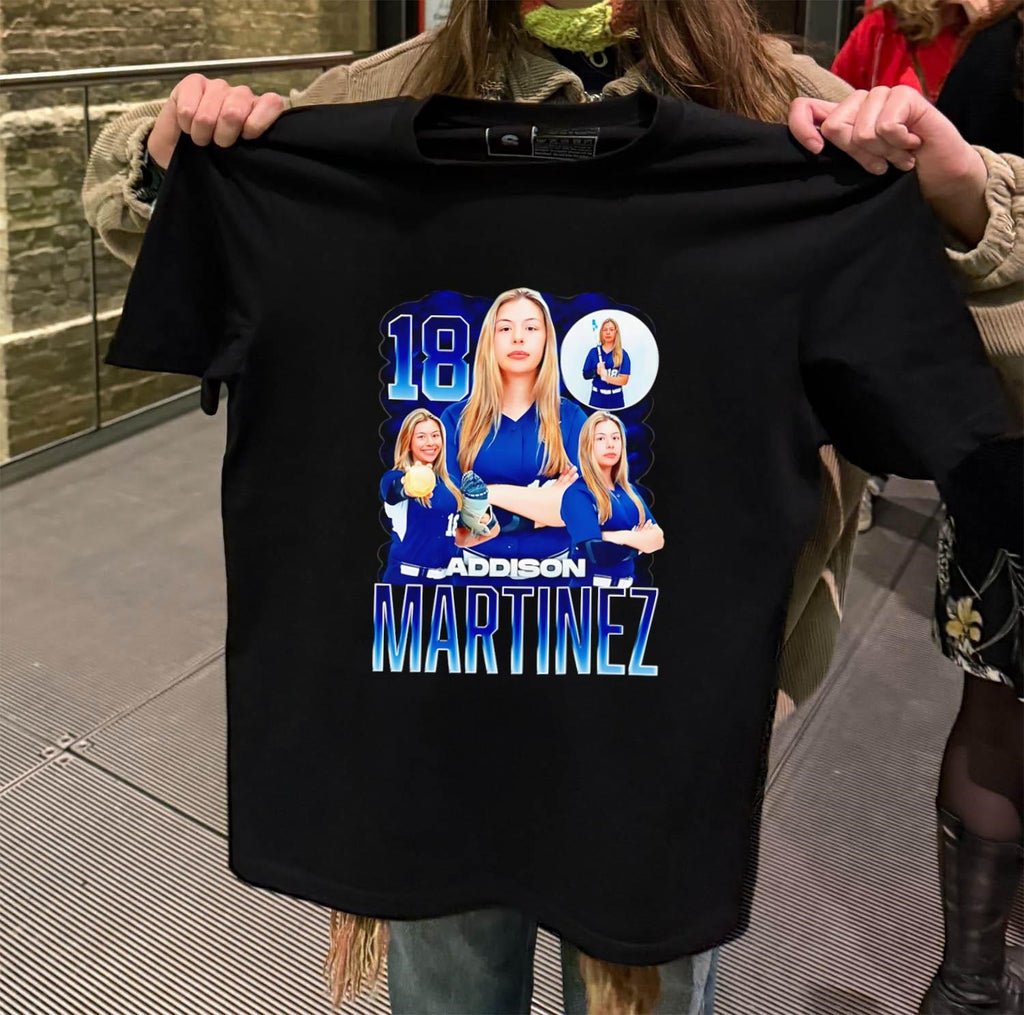 Addison Martinez 18 Softball Player Blue Gradient shirt