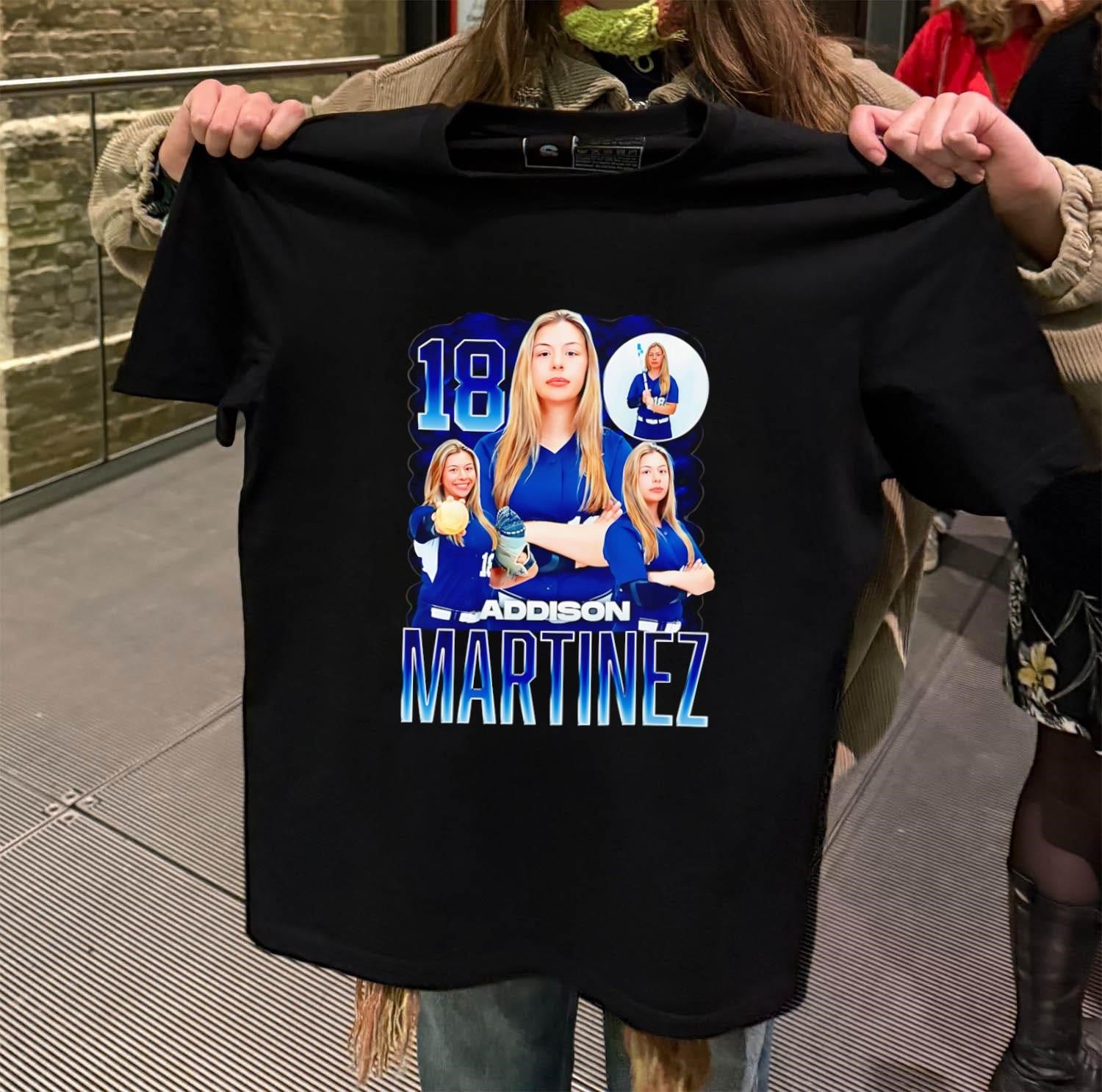 Addison Martinez 18 Softball Player Blue Gradient shirt