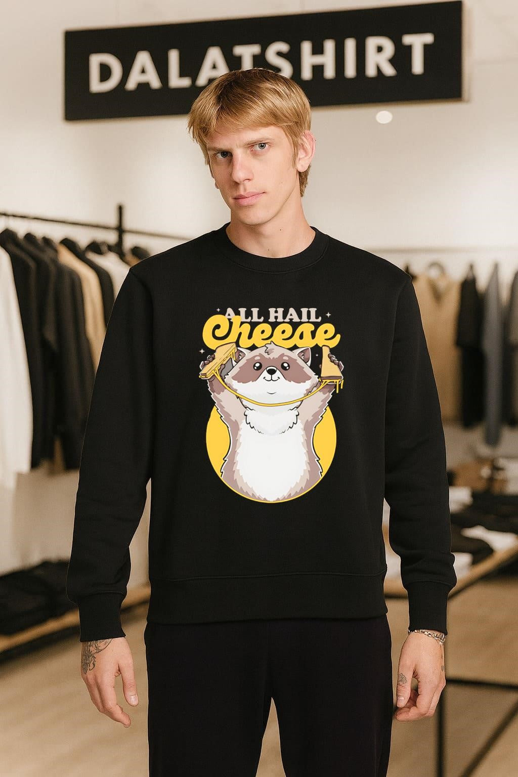 All Hail Cheese Raccoon Holding Grilled Cheese Sandwich shirt