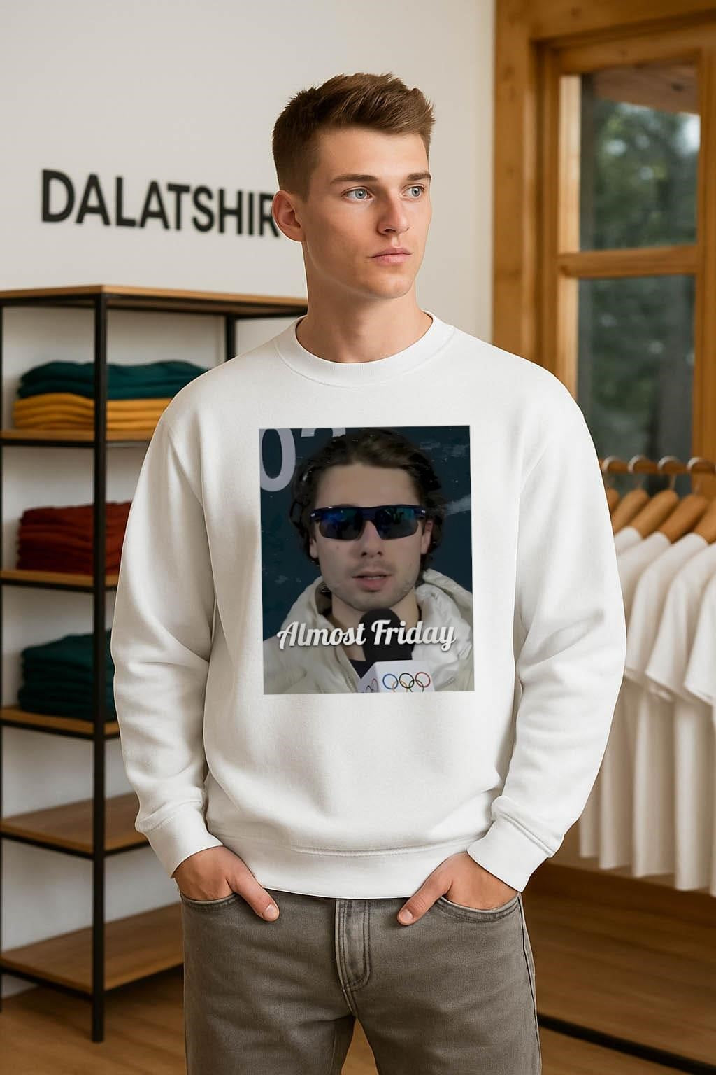 Almost Friday Olympic Athlete Wearing Sunglasses In Winter Gear shirt