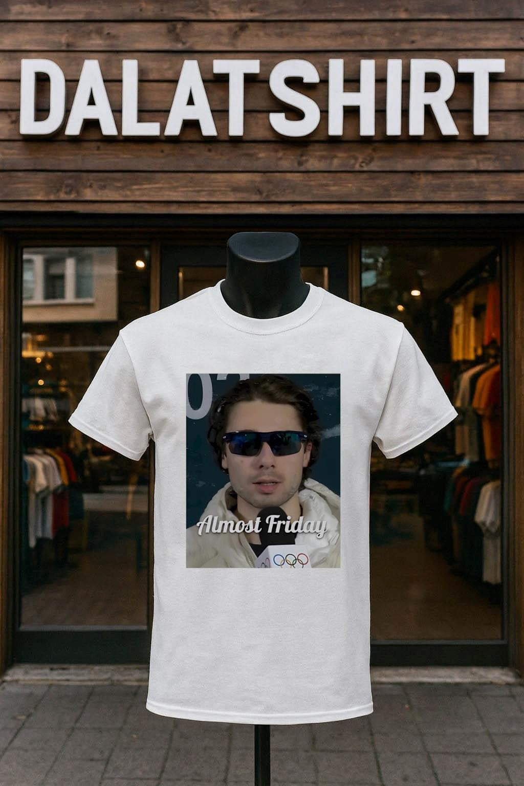 Almost Friday Olympic Athlete Wearing Sunglasses In Winter Gear shirt