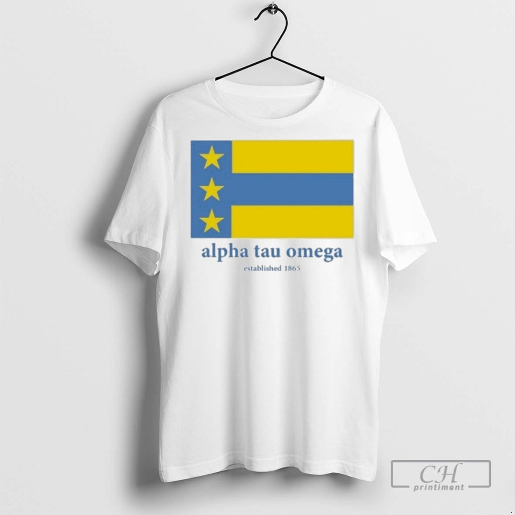 Alpha Tau Omega Est 1865 Flag T Shirts