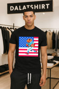 American Flag Football Frog Athlete With Camera Sports shirt