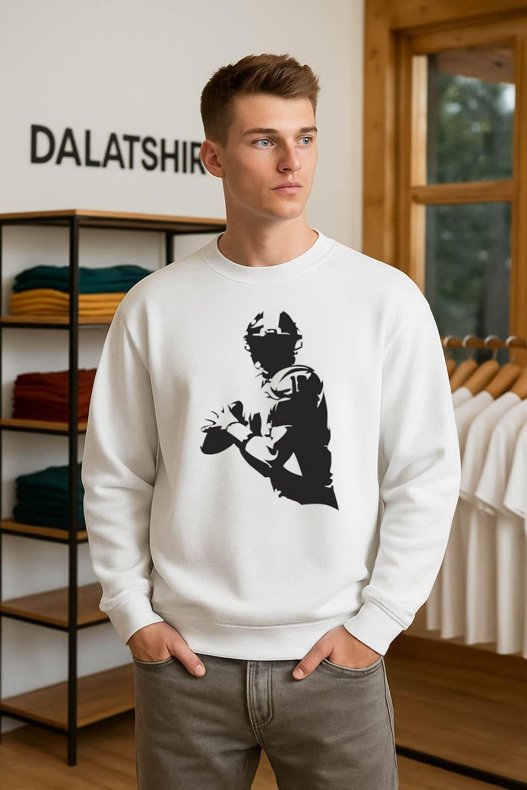 American Football Quarterback Player Silhouette Sports shirt