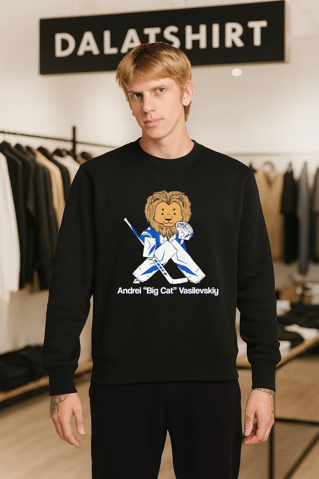 Andrei Big Cat Vasilevskiy Lion Mascot Hockey Goalie Illustration shirt