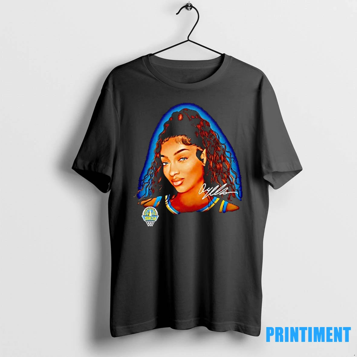 Angel Reese Portrait Chicago Sky Basketball Signature Tshirts Sweater