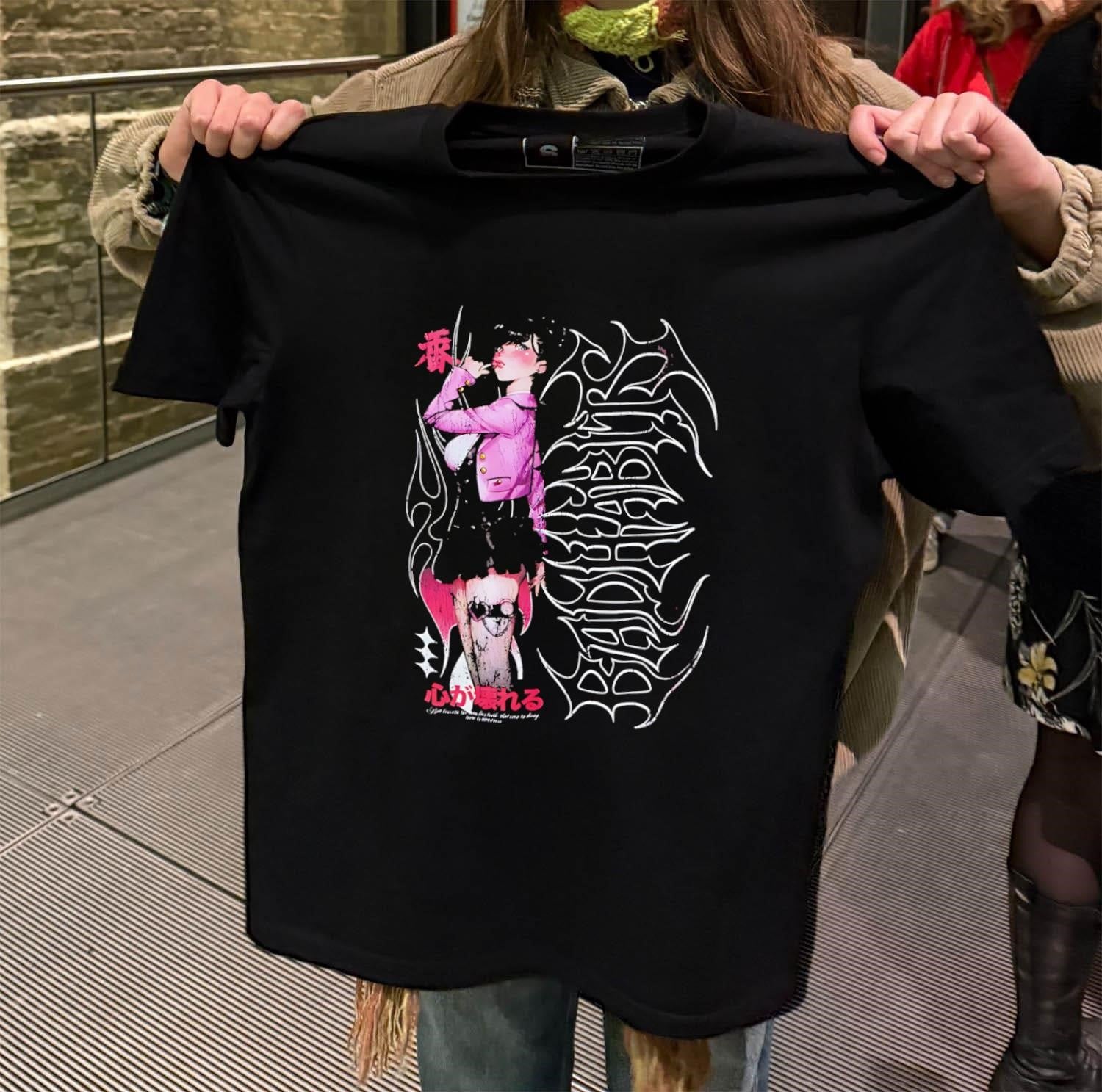 Anime Girl Bad Habit Harajuku Aesthetic Streetwear shirt