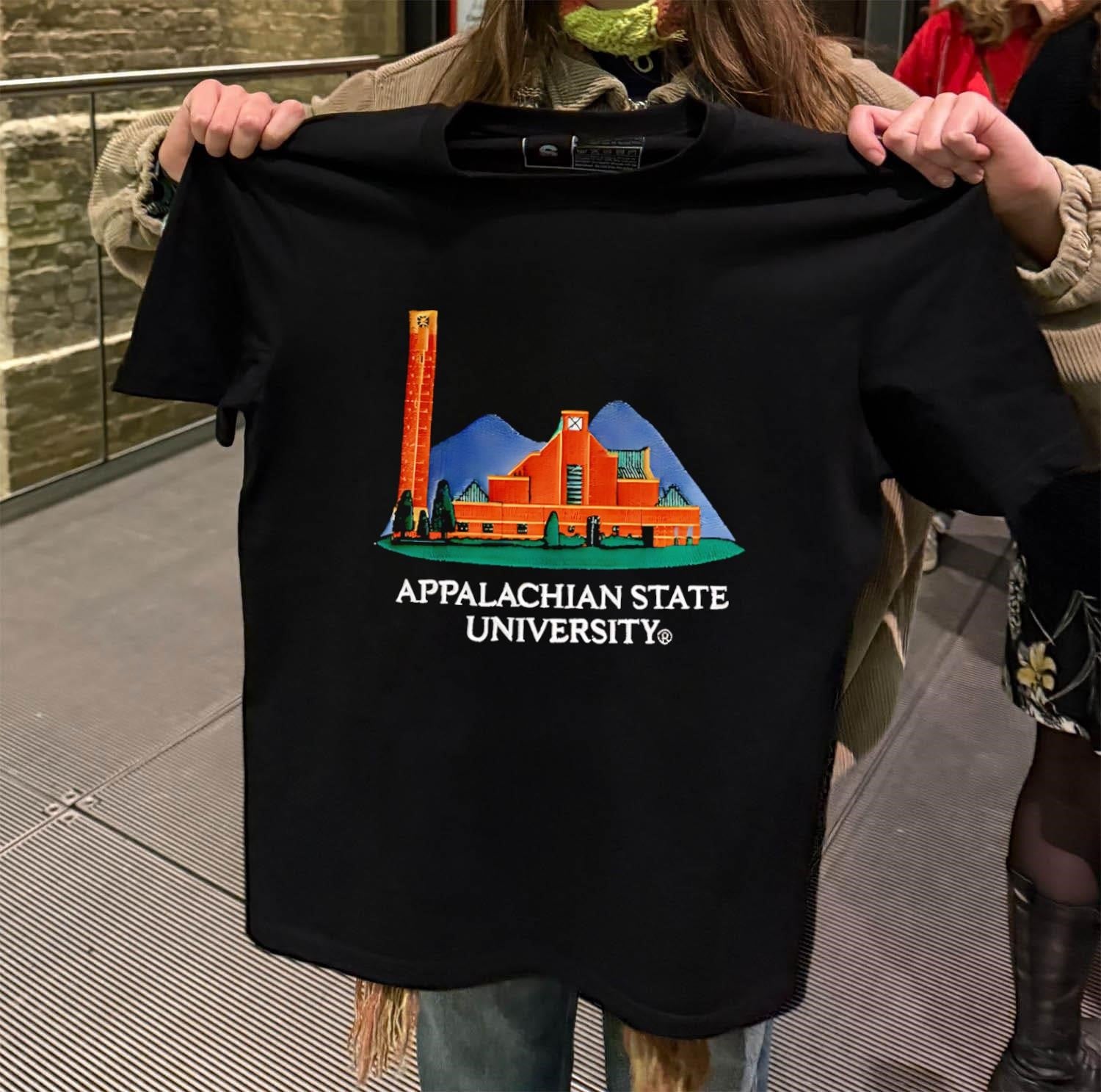 Appalachian State University Mountain Building Campus Landmark shirt