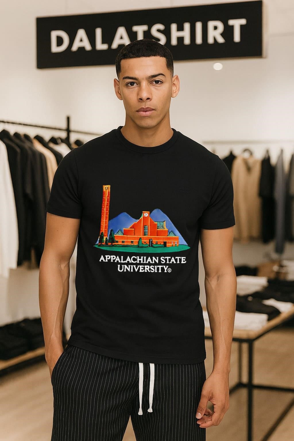 Appalachian State University Mountain Building Campus Landmark shirt