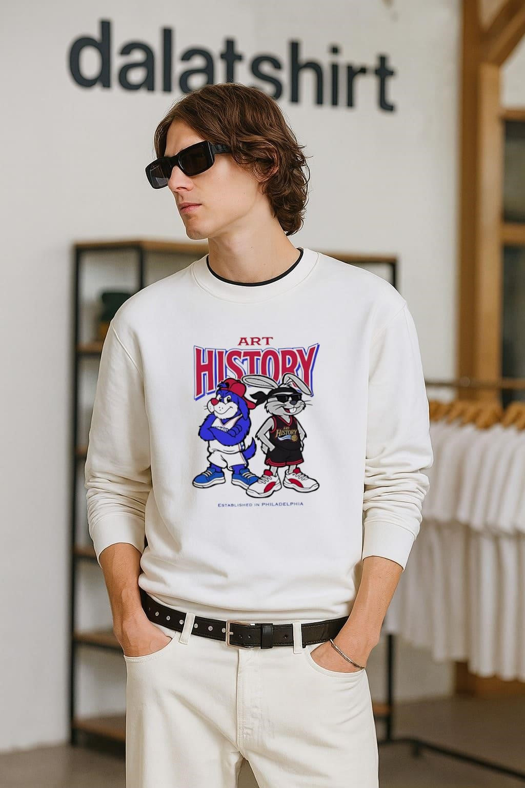 Art History Blue Dog And Grey Rabbit Established In Philadelphia shirt