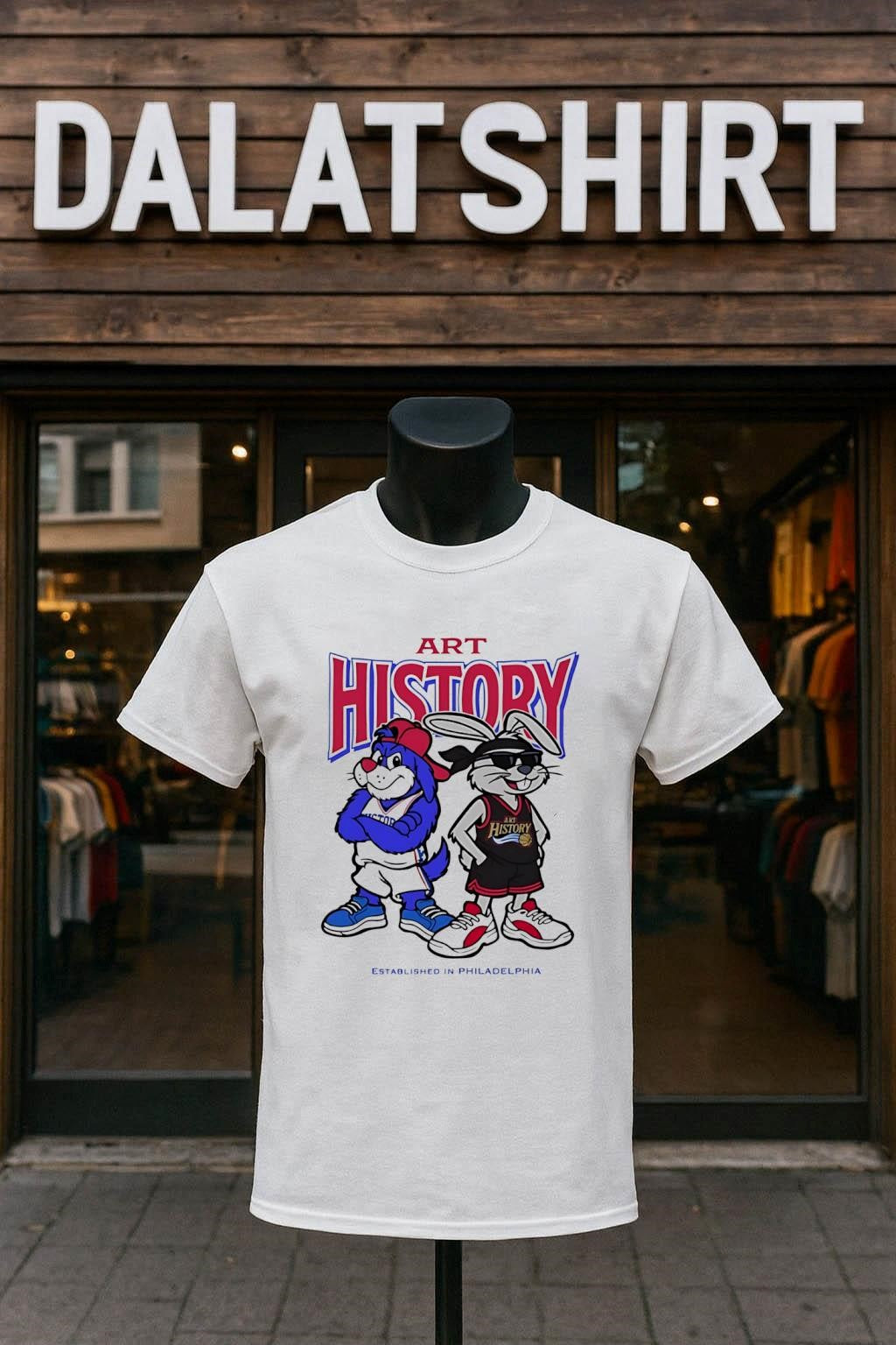 Art History Blue Dog And Grey Rabbit Established In Philadelphia shirt