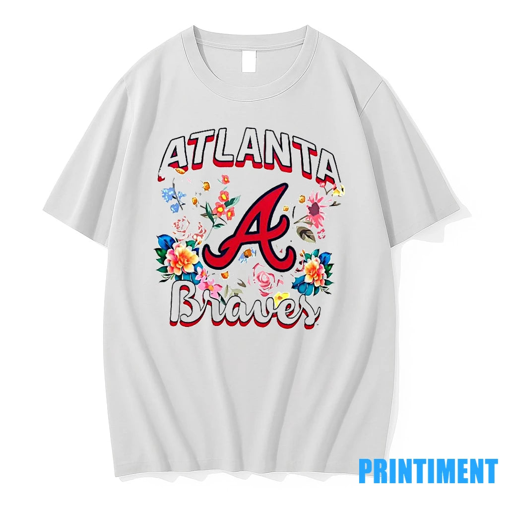 Atlanta Braves Flowers Graphic Pullover Tshirts Sweater