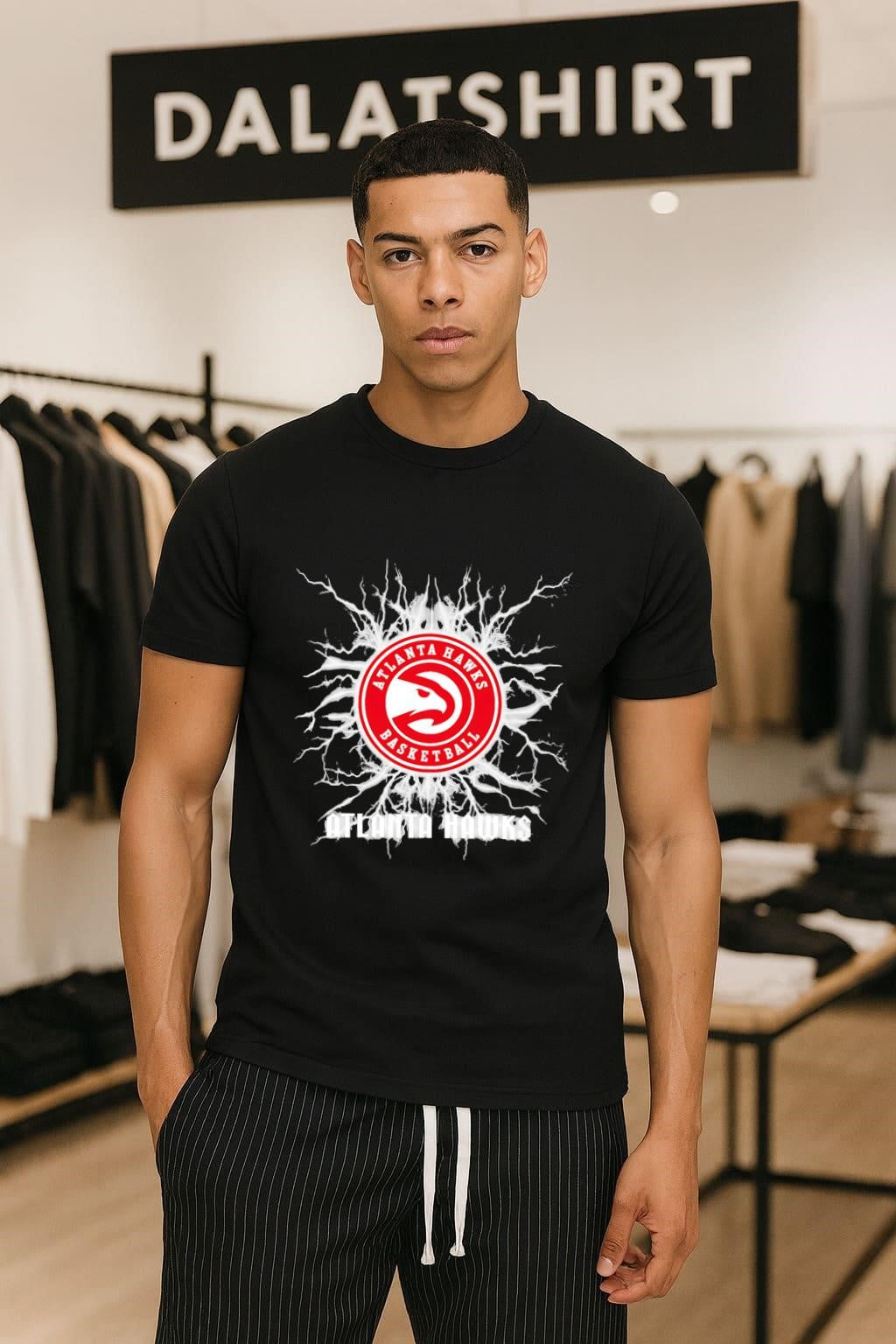 Atlanta Hawks Basketball Lightning Bolt Graphic shirt