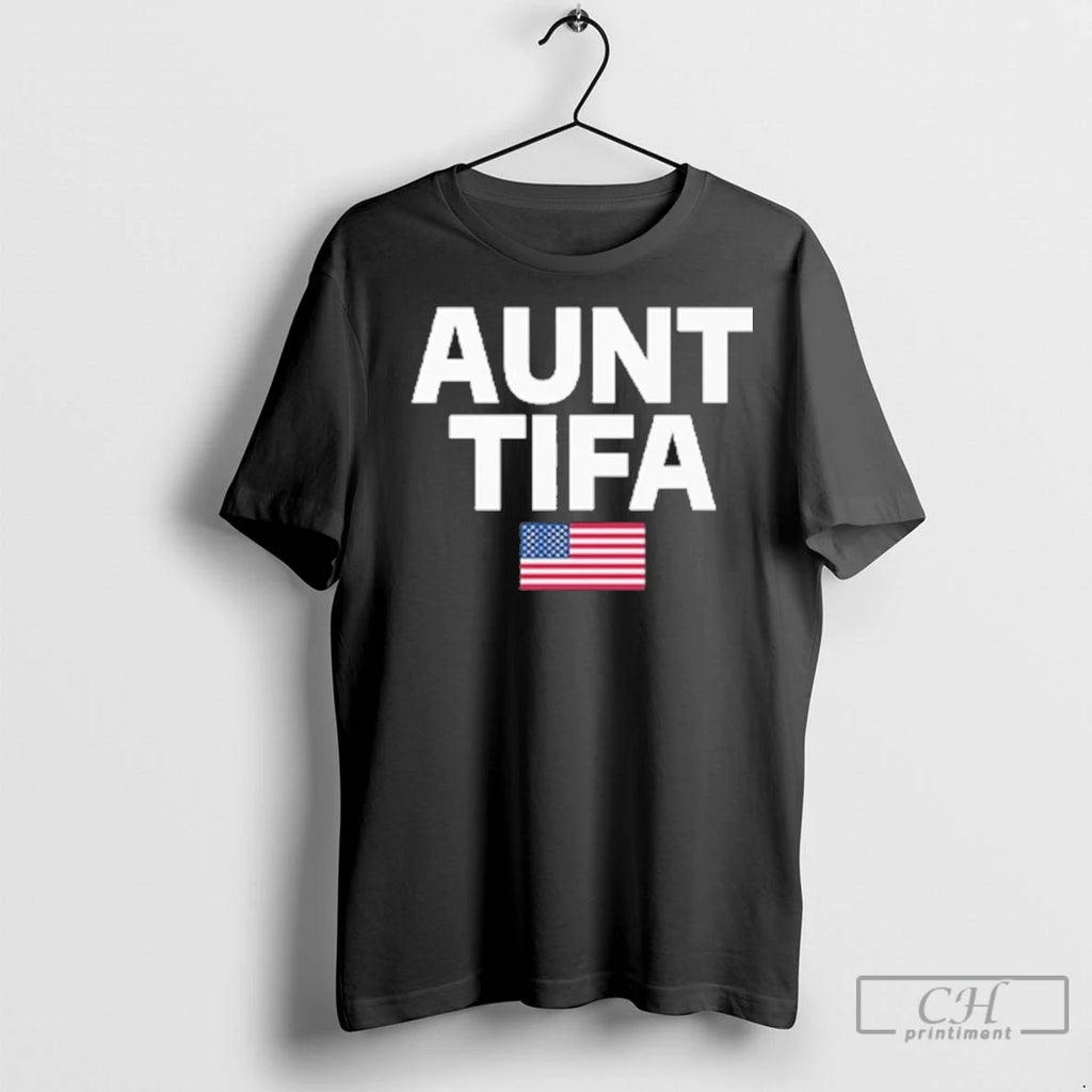 Aunt Tifa American Flag T Shirts