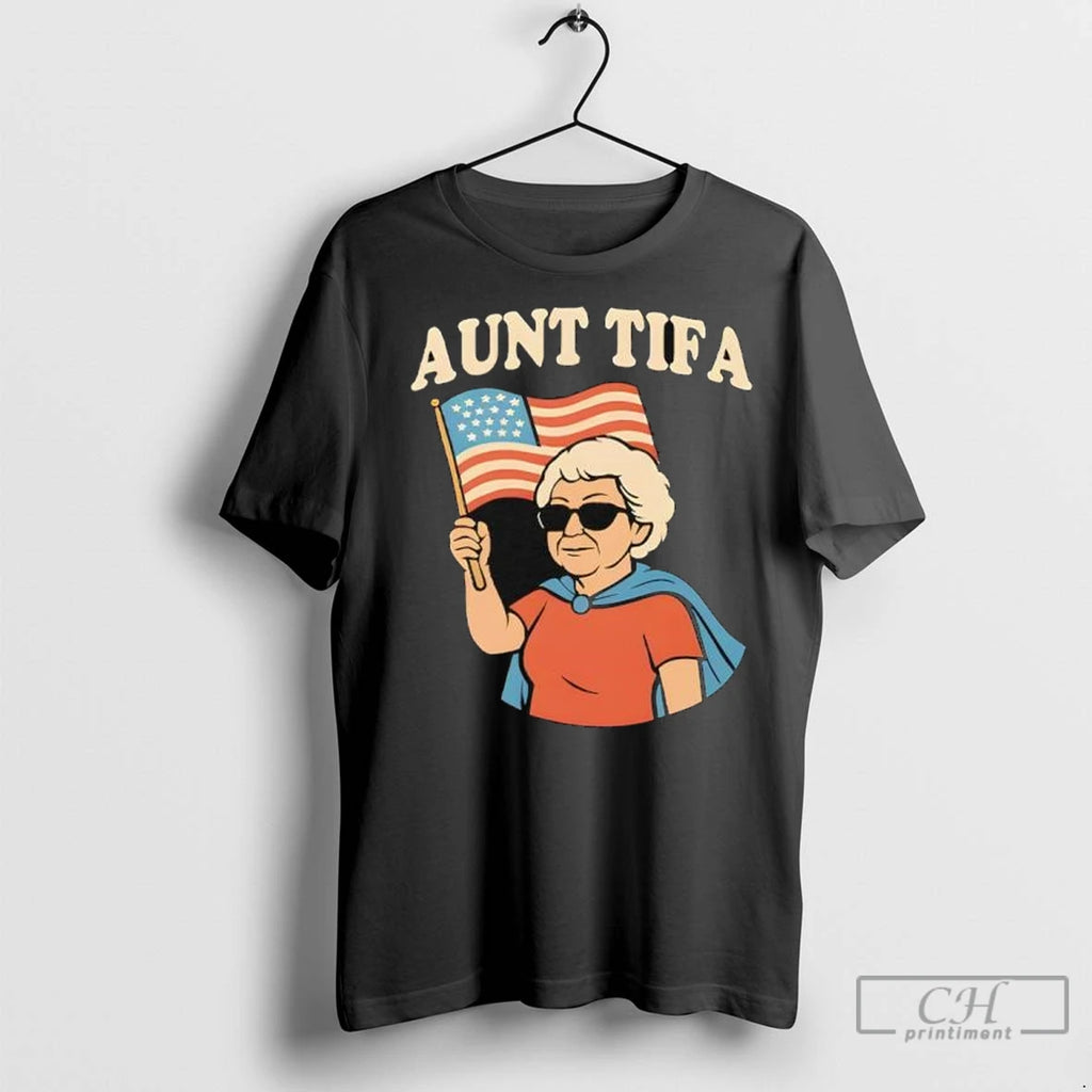 Aunt Tifa American Flag Funny T Shirts