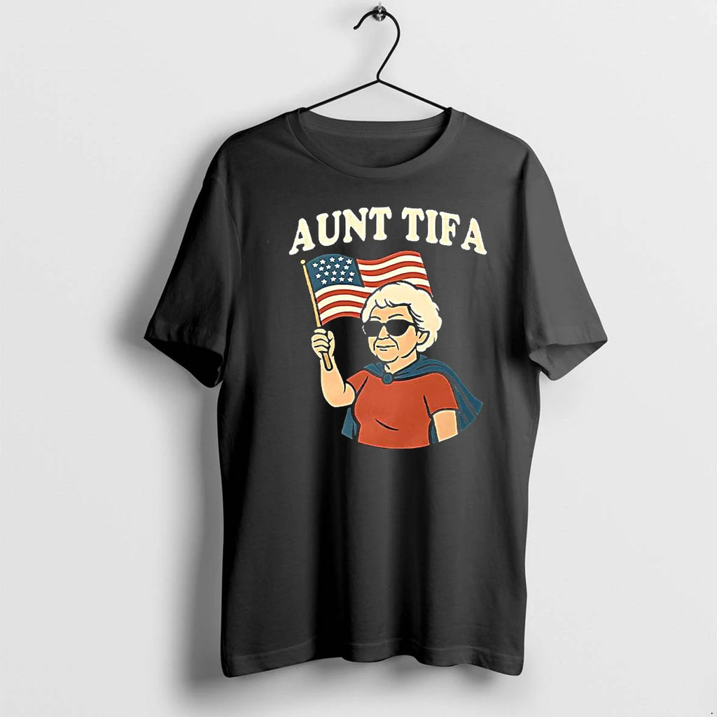 Aunt Tifa Hold Usa Flag Tshirts Sweater