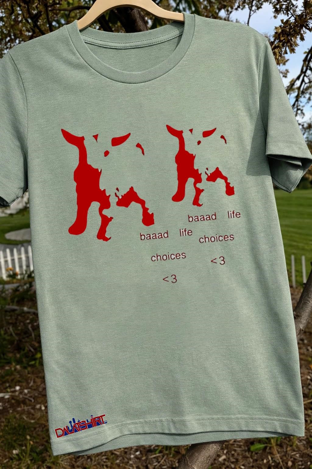 Baaad Life Choices Red Goat Silhouette Minimalist shirt