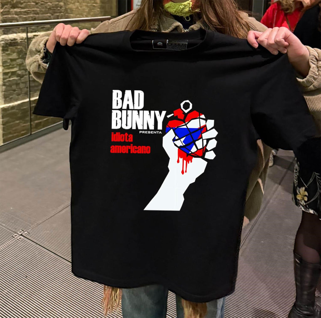 Bad Bunny American Idiot Puerto Rico Flag Grenade Hand shirt