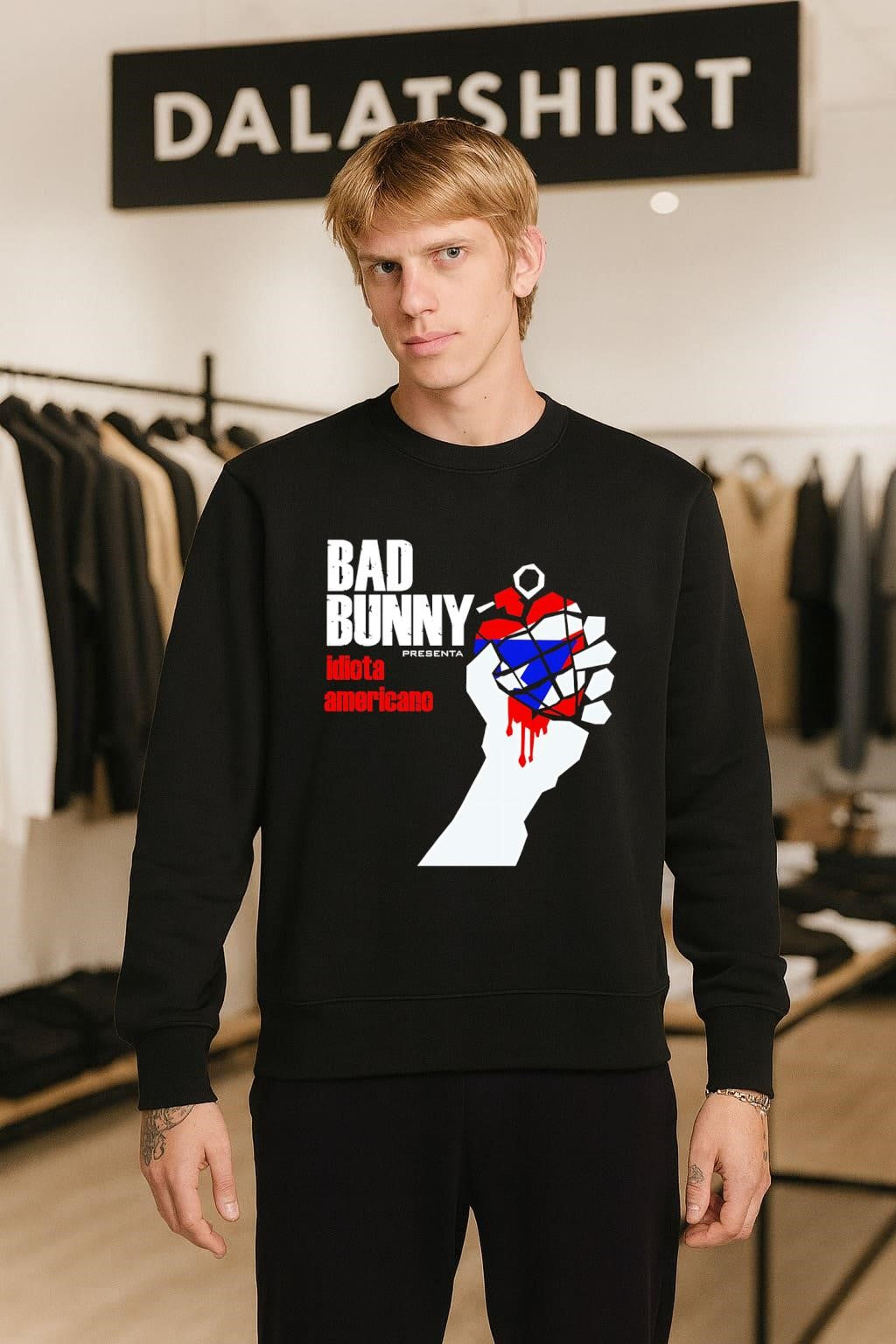 Bad Bunny American Idiot Puerto Rico Flag Grenade Hand shirt