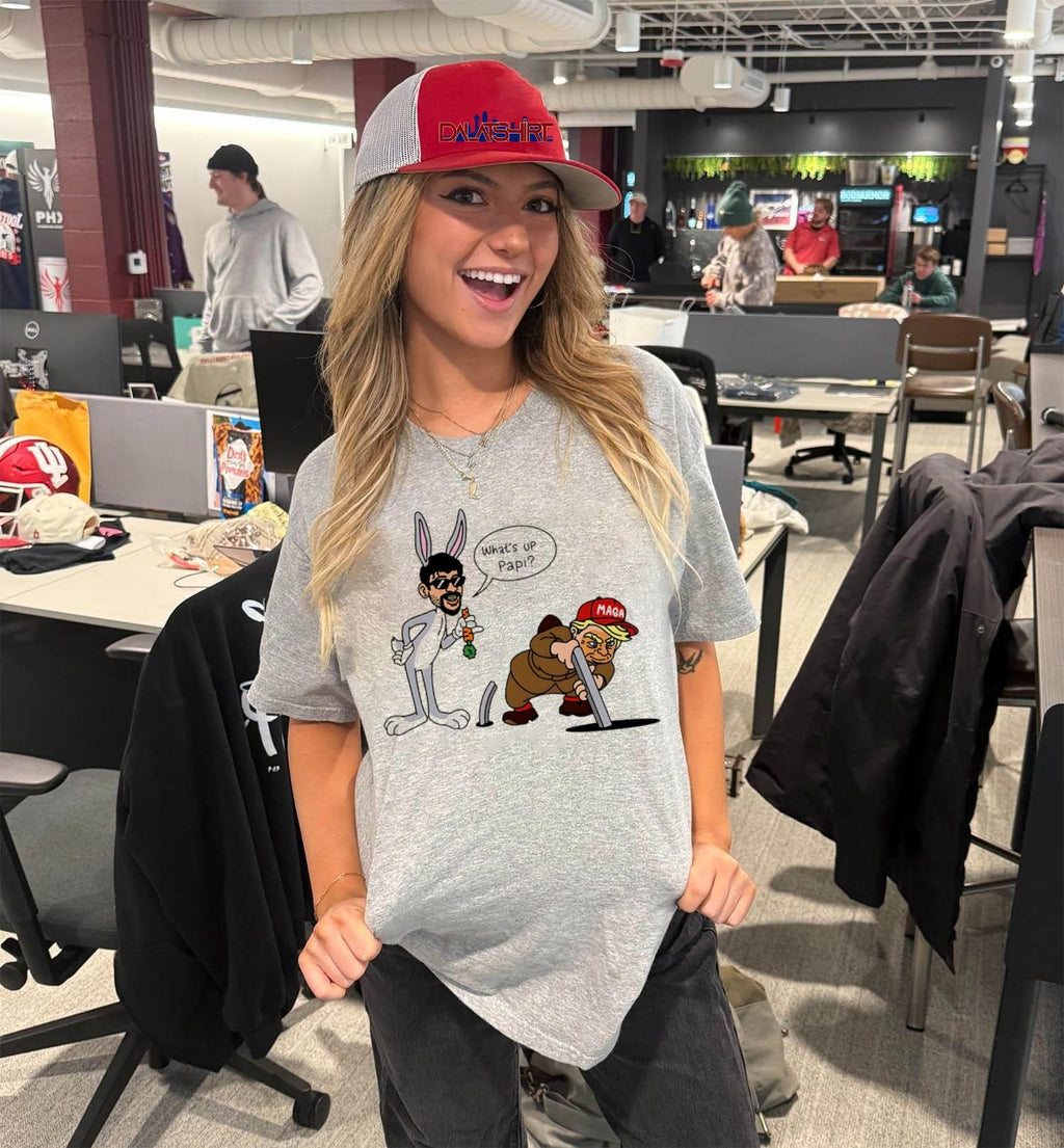 Bad Bunny Bugs Bunny and Donald Trump Elmer Fudd shirt