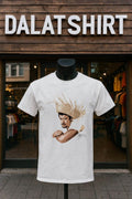 Bad Bunny Portrait with Straw Hat and Signature shirt