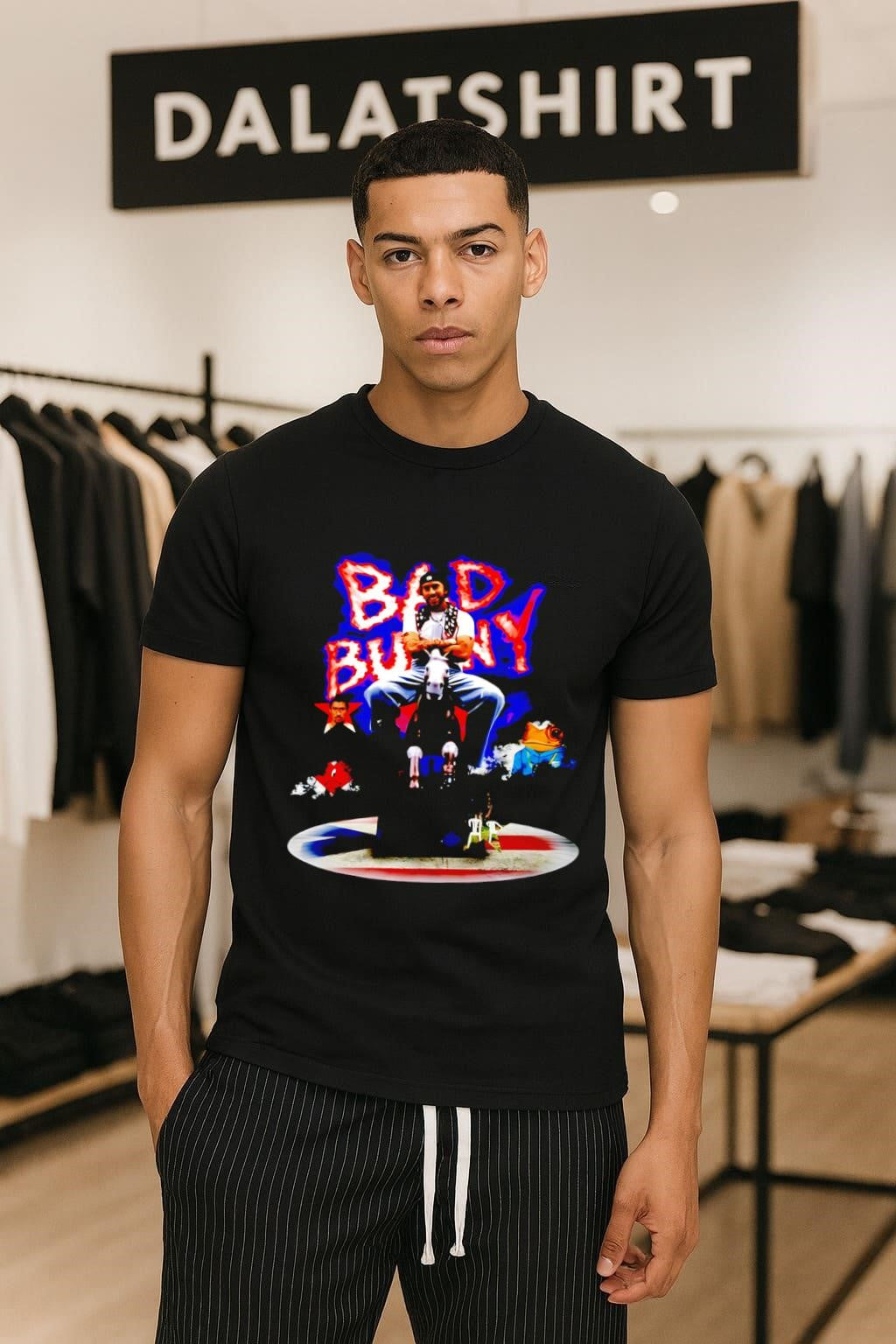 Bad Bunny Riding Horse Western Style Latin Music Artist shirt