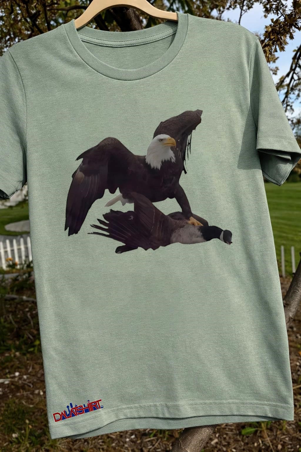 Bald Eagle Catching Canadian Goose Hunting shirt