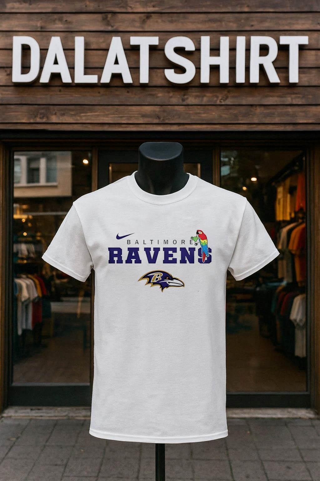 Baltimore Ravens Parrot Drinking Cocktail Bird Logo shirt