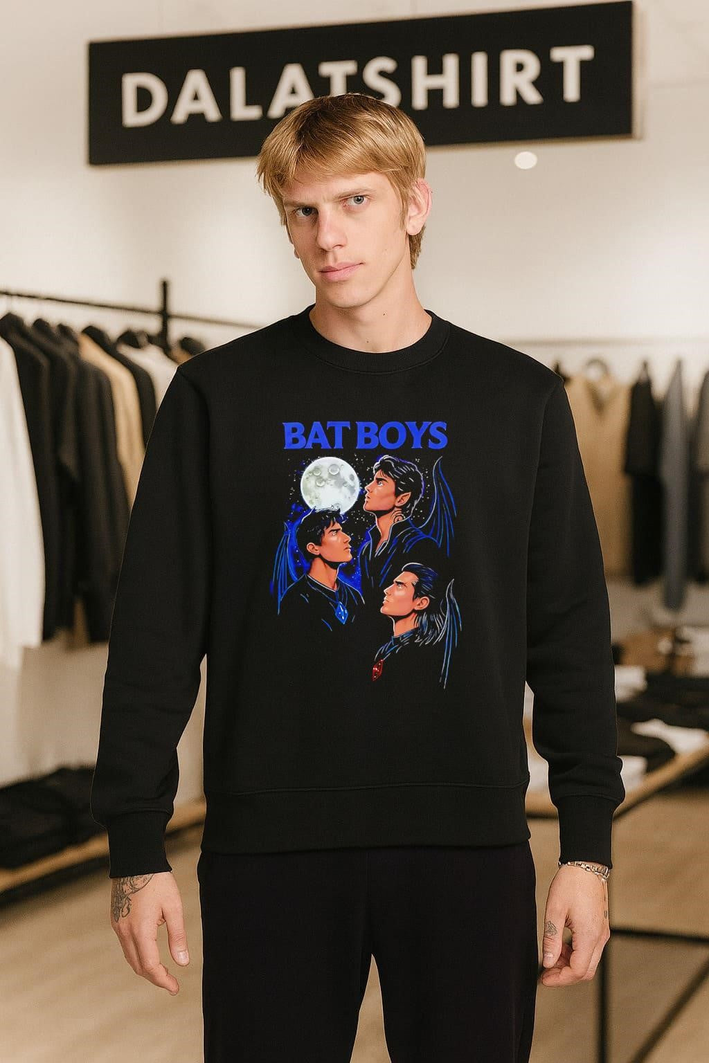 Bat Boys Night Moon Three Flying Bat Winged Men classic shirt