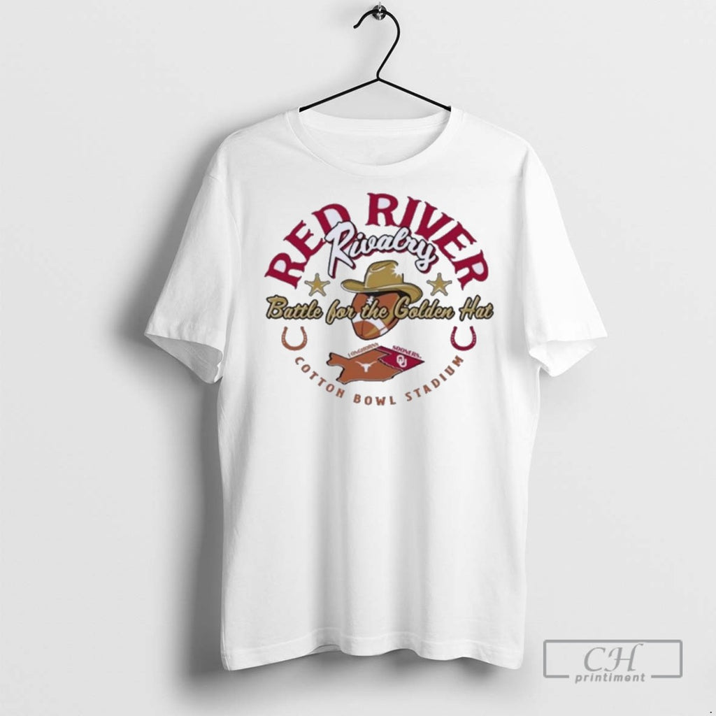 Battle For The Golden Hat Red River Rivalry 2025 Texas Vs Oklahoma T Shirts