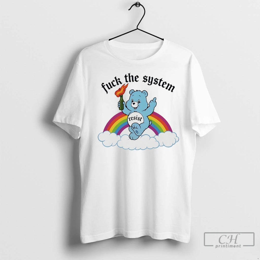 Bear Fuck The System Resist Rainbow T Shirts