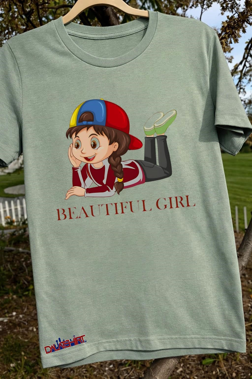 Beautiful Girl Cartoon Laying Down Wearing Baseball Hat shirt