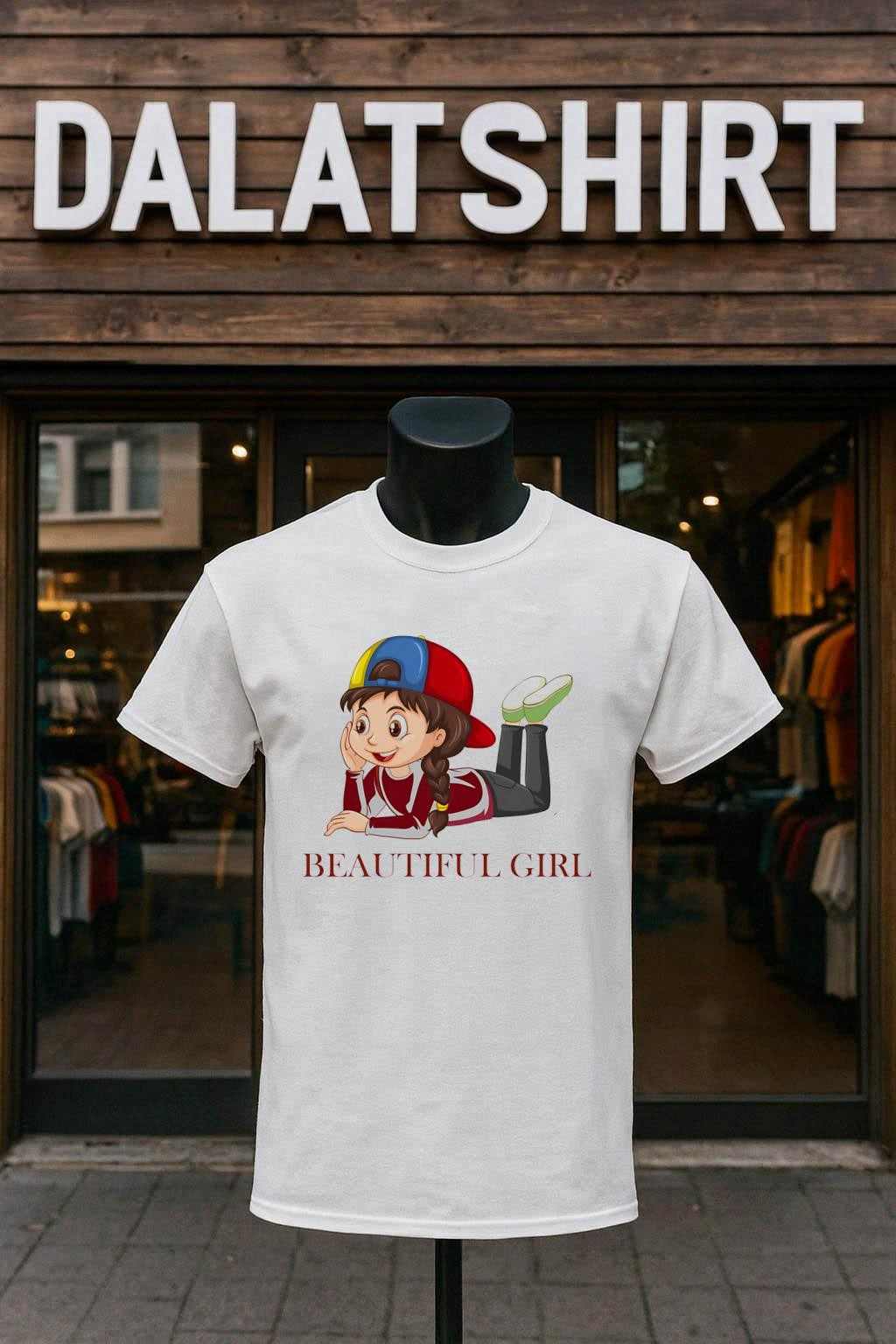 Beautiful Girl Cartoon Laying Down Wearing Baseball Hat shirt