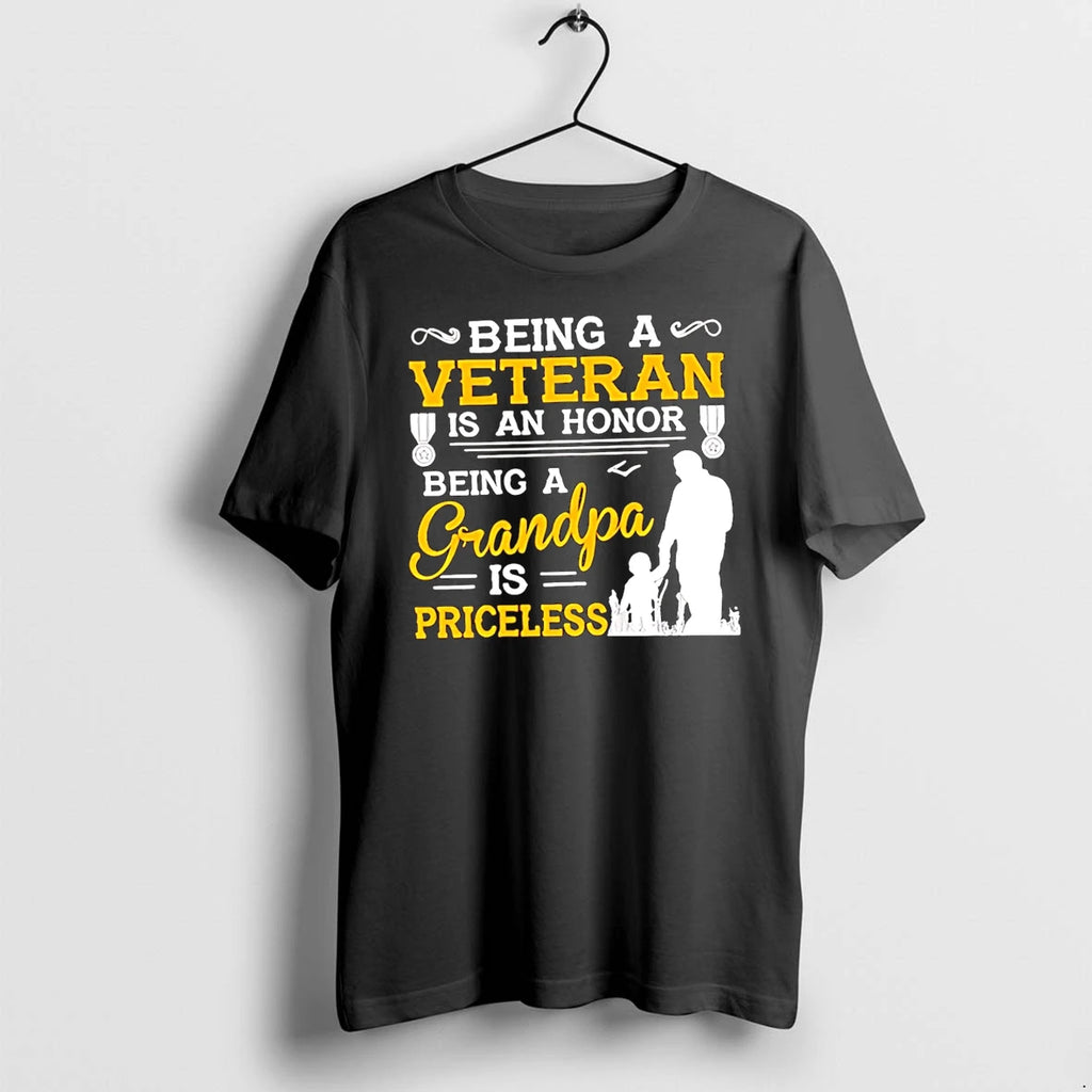 Being A Veteran Is An Honor Being A Granpa Is Priceless Tshirts Sweater