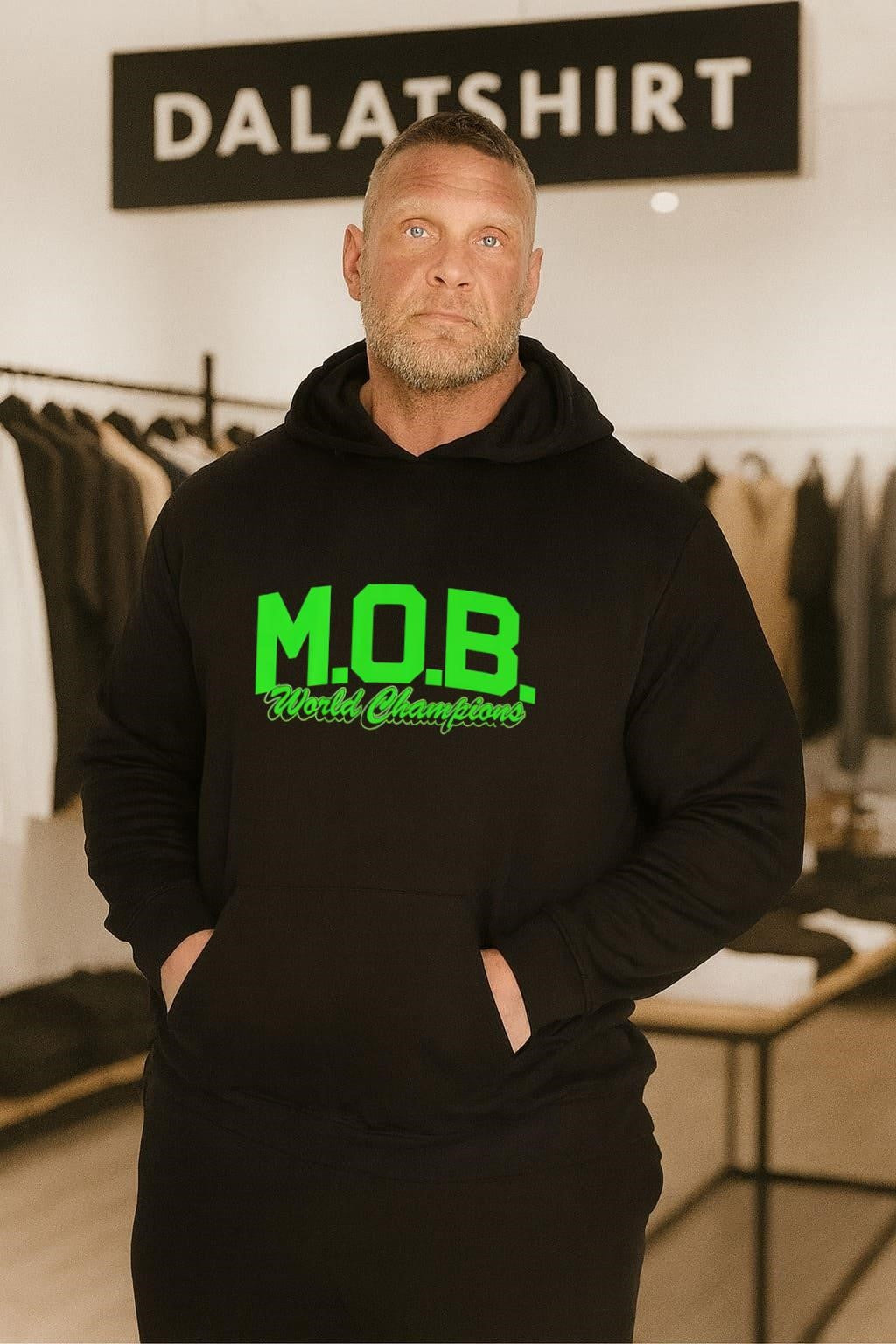 M.O.B. World Champions Green Varsity Block Lettering shirt