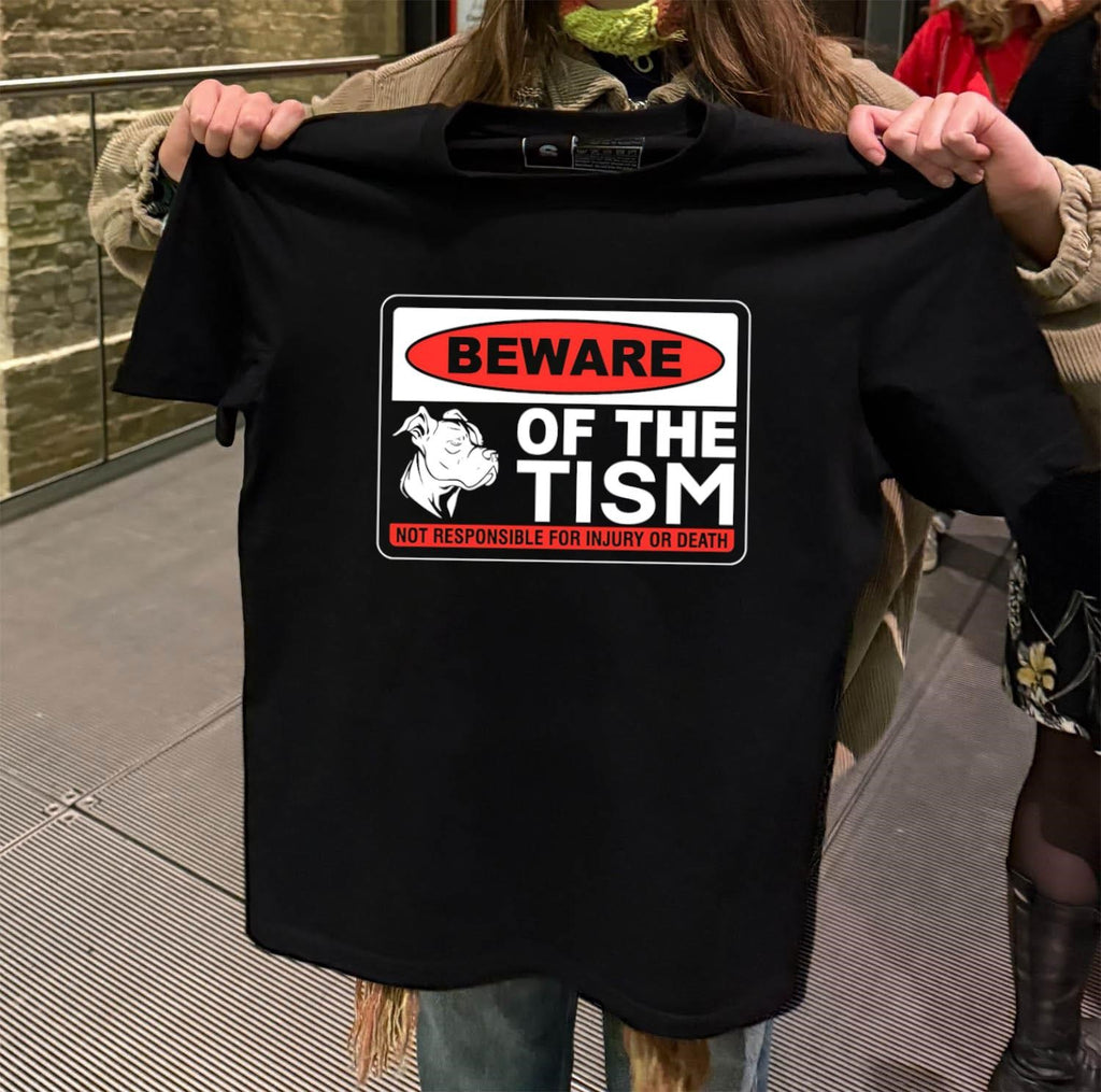 Beware Of The Tism Pitbull Dog Warning Sign Autism Awareness shirt