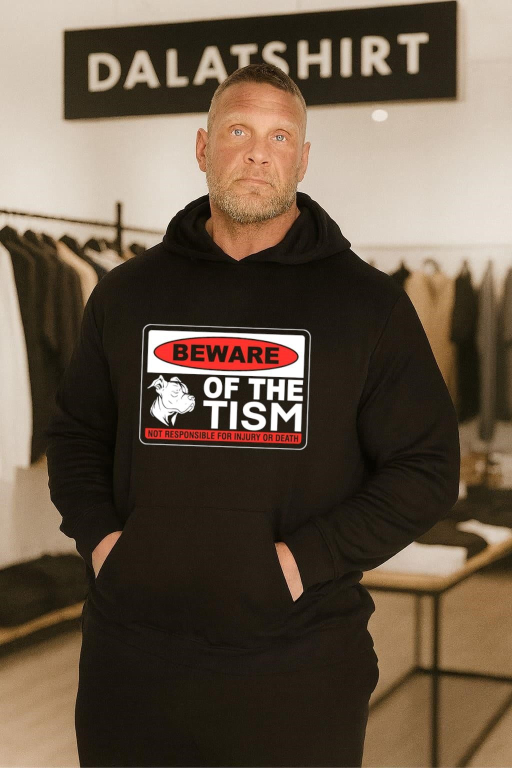 Beware Of The Tism Pitbull Dog Warning Sign Autism Awareness shirt