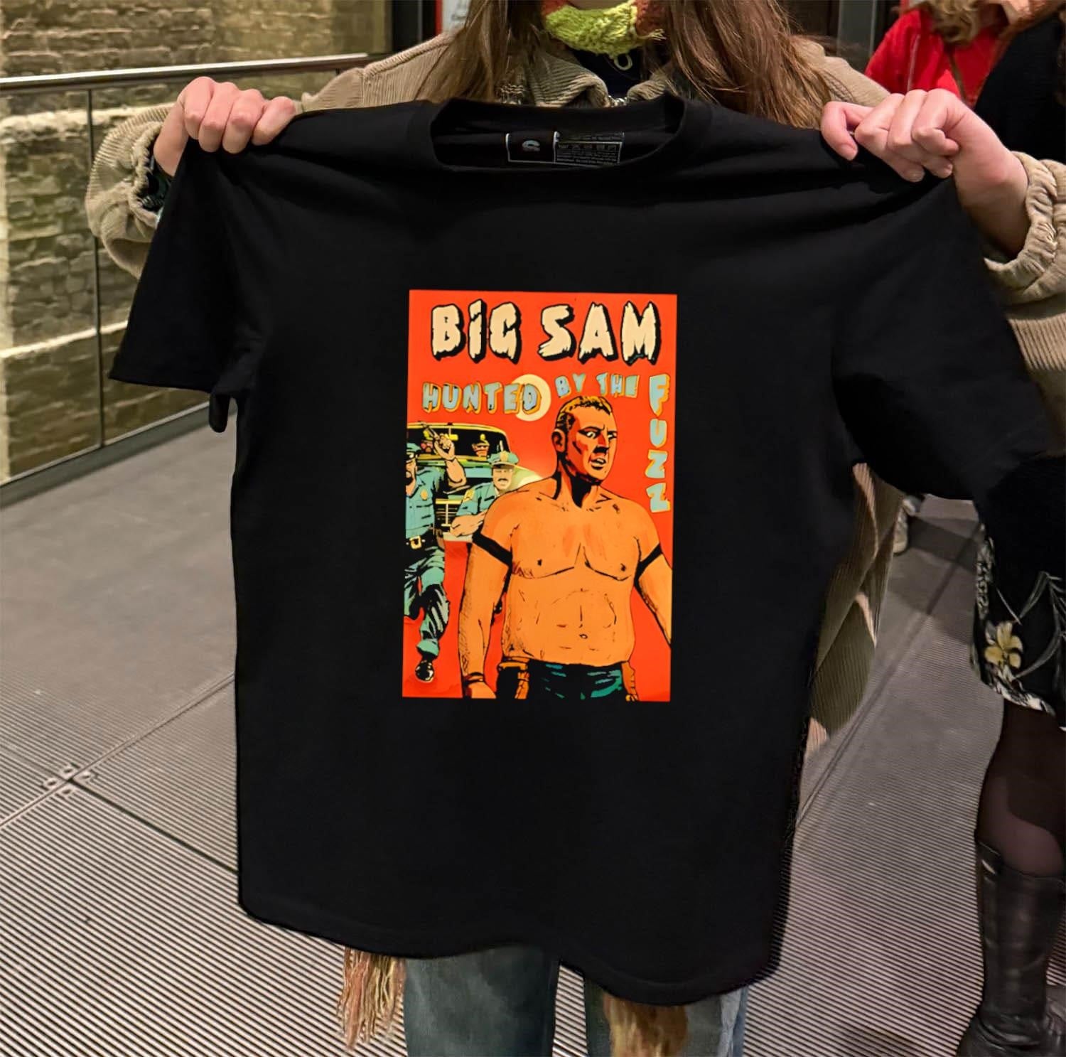 Big Sam Hunted By The Fuzz Retro Comic shirt
