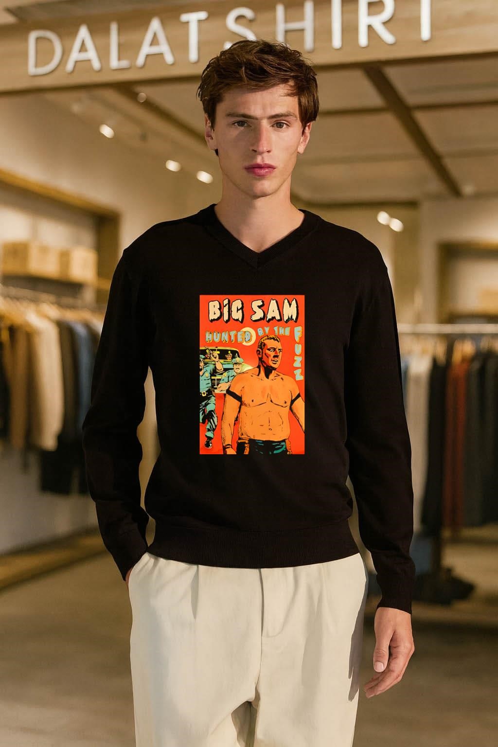 Big Sam Hunted By The Fuzz Retro Comic shirt