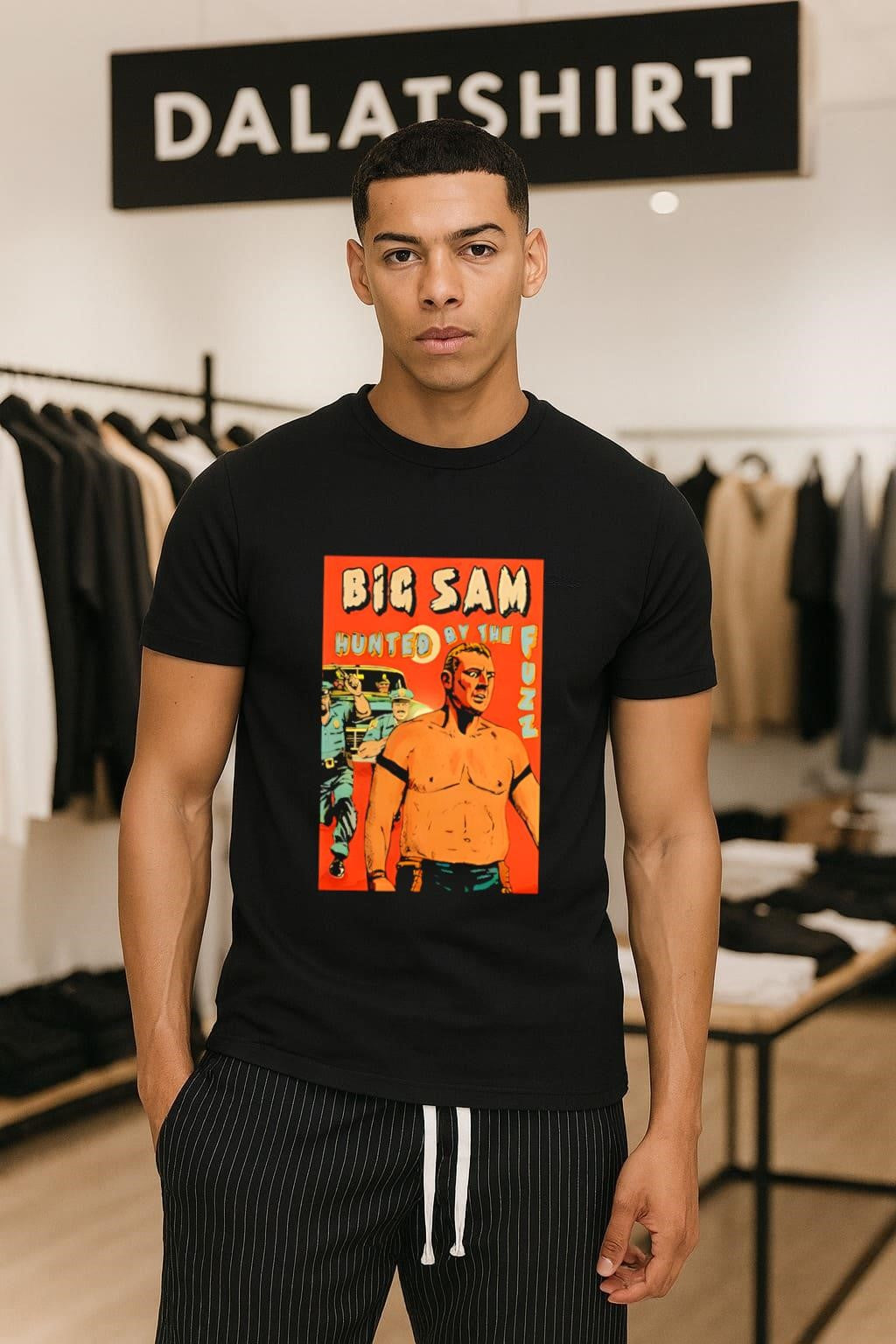 Big Sam Hunted By The Fuzz Retro Comic shirt