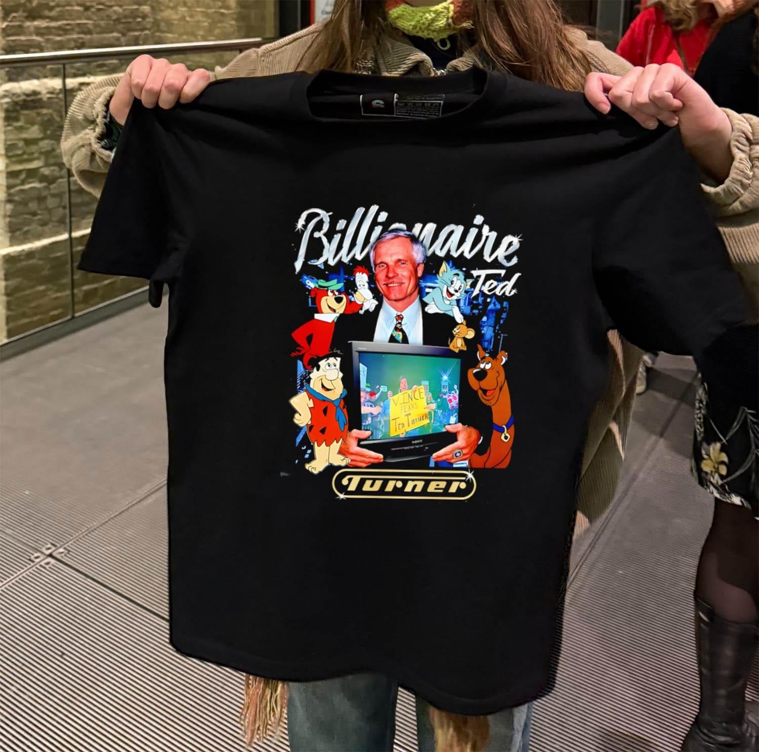 Billionaire Ted Turner CNN Cartoon shirt