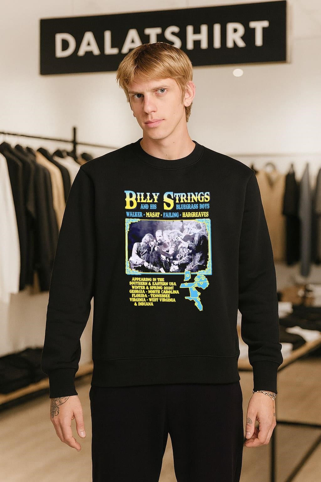 Billy Strings and His Bluegrass Boys Southern Eastern USA Tour shirt