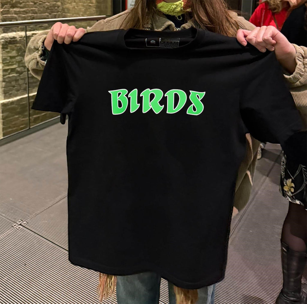 Birds Green Bubble Lettering Streetwear Style shirt