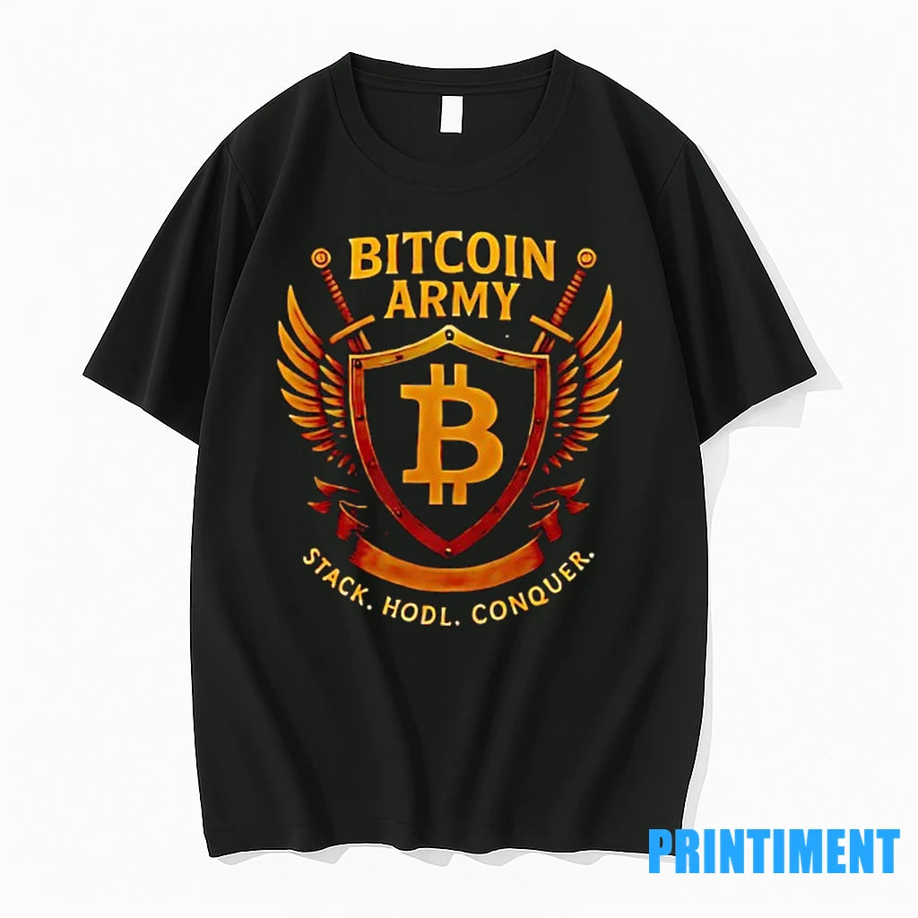 Bitcoin Army Stack Hodl Conquer Logo Tshirts Sweater