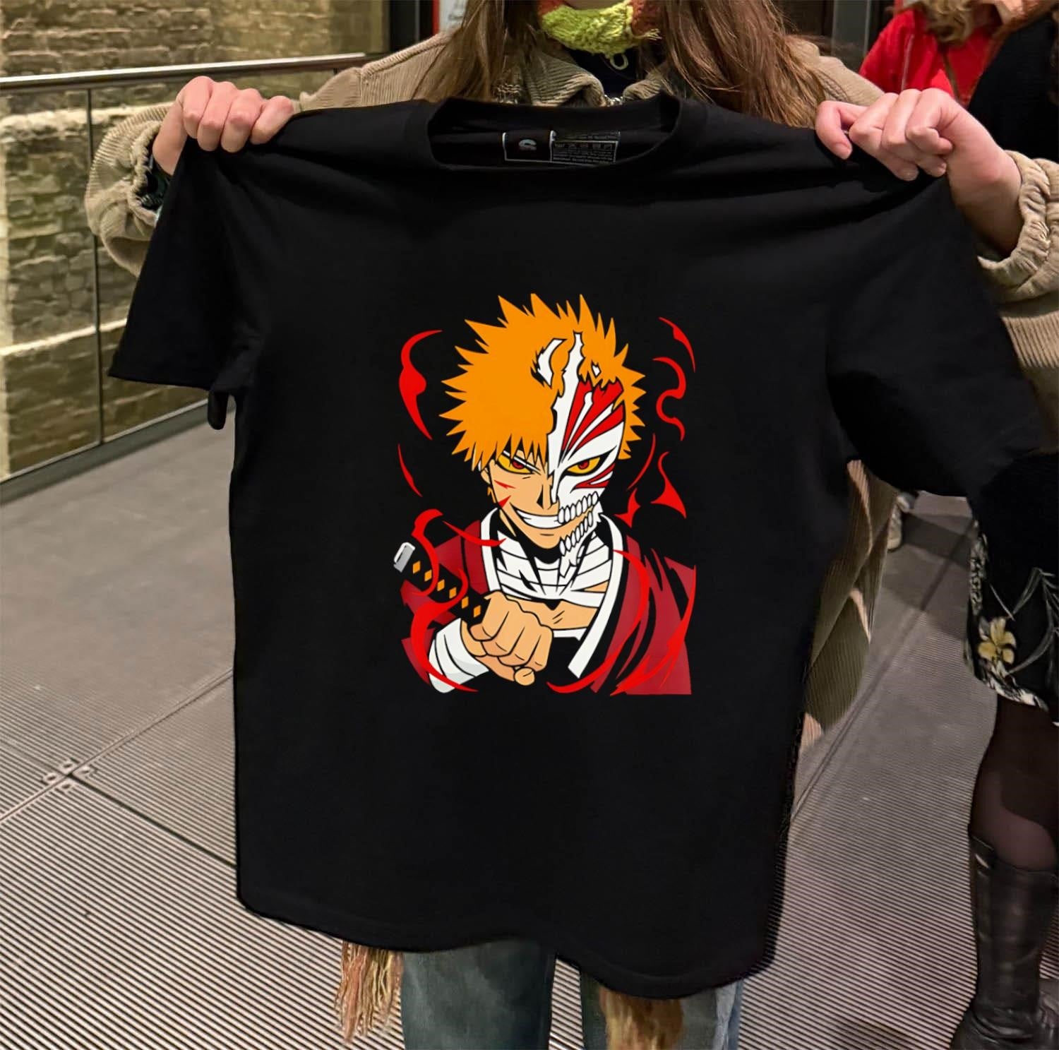 Bleach Anime Ichigo Kurosaki Hollow Mask Sword Manga shirt