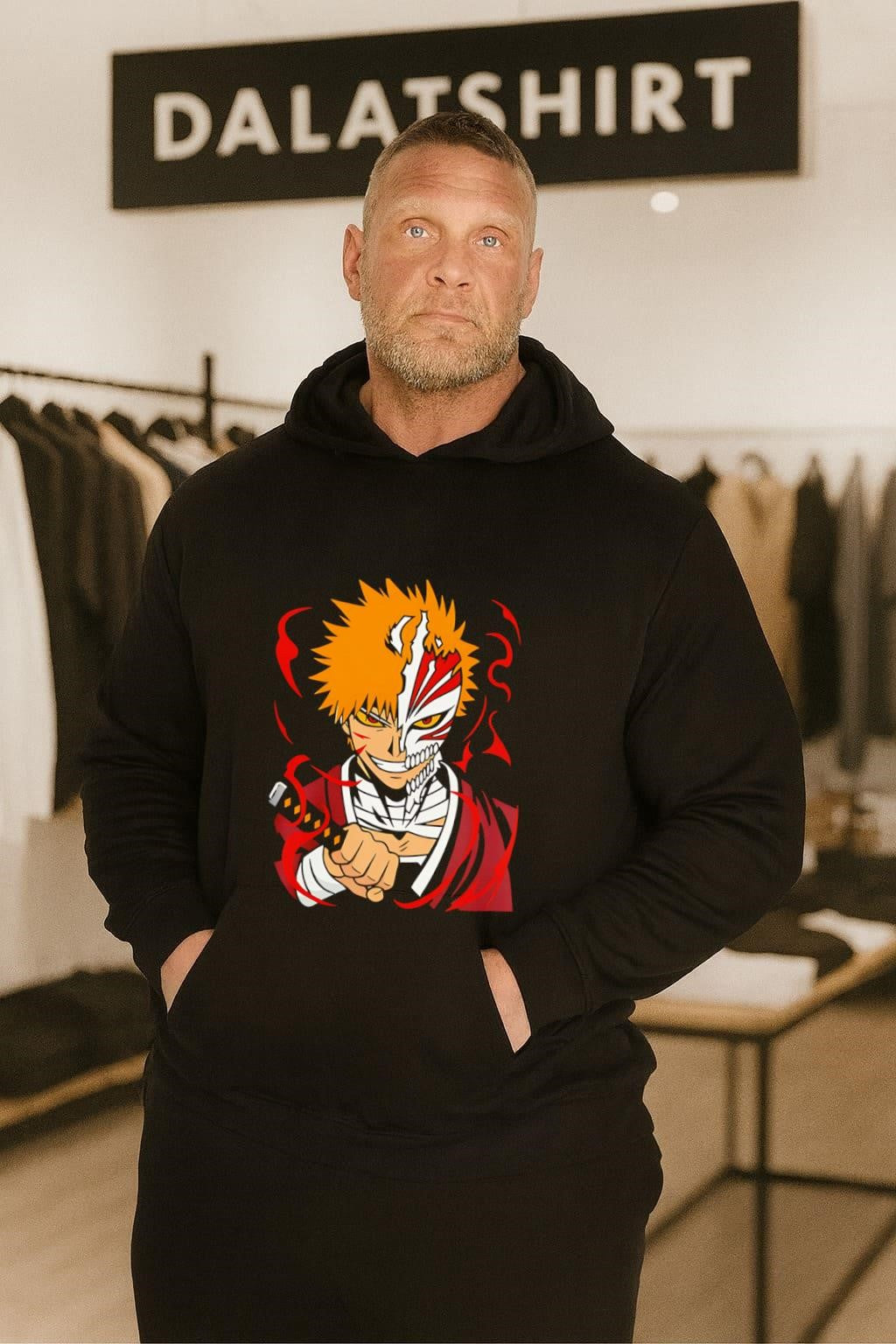 Bleach Anime Ichigo Kurosaki Hollow Mask Sword Manga shirt
